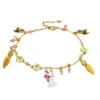 Juicy Grape Cute Bunny Carrot Bracelet Women Zodiac Rabbit Enamel Animal Hand Jewelry Birthday Gift