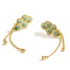 Juicy Grape new Chinese earrings peacock plume long tassel earrings female ear clip enamel earrings female gift - Image 5