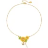 Juicy Grape Necklace French Light Luxury Niche Sunflower Flower Collarbone Chain One Up Girl Gift - Image 5