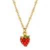 Juicy Grape necklace female collarbone chain niche ins style cute sweet strawberry pomegranate enamel fruit pendant