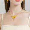 Juicy Grape Necklace French Light Luxury Niche Sunflower Flower Collarbone Chain One Up Girl Gift - Image 4